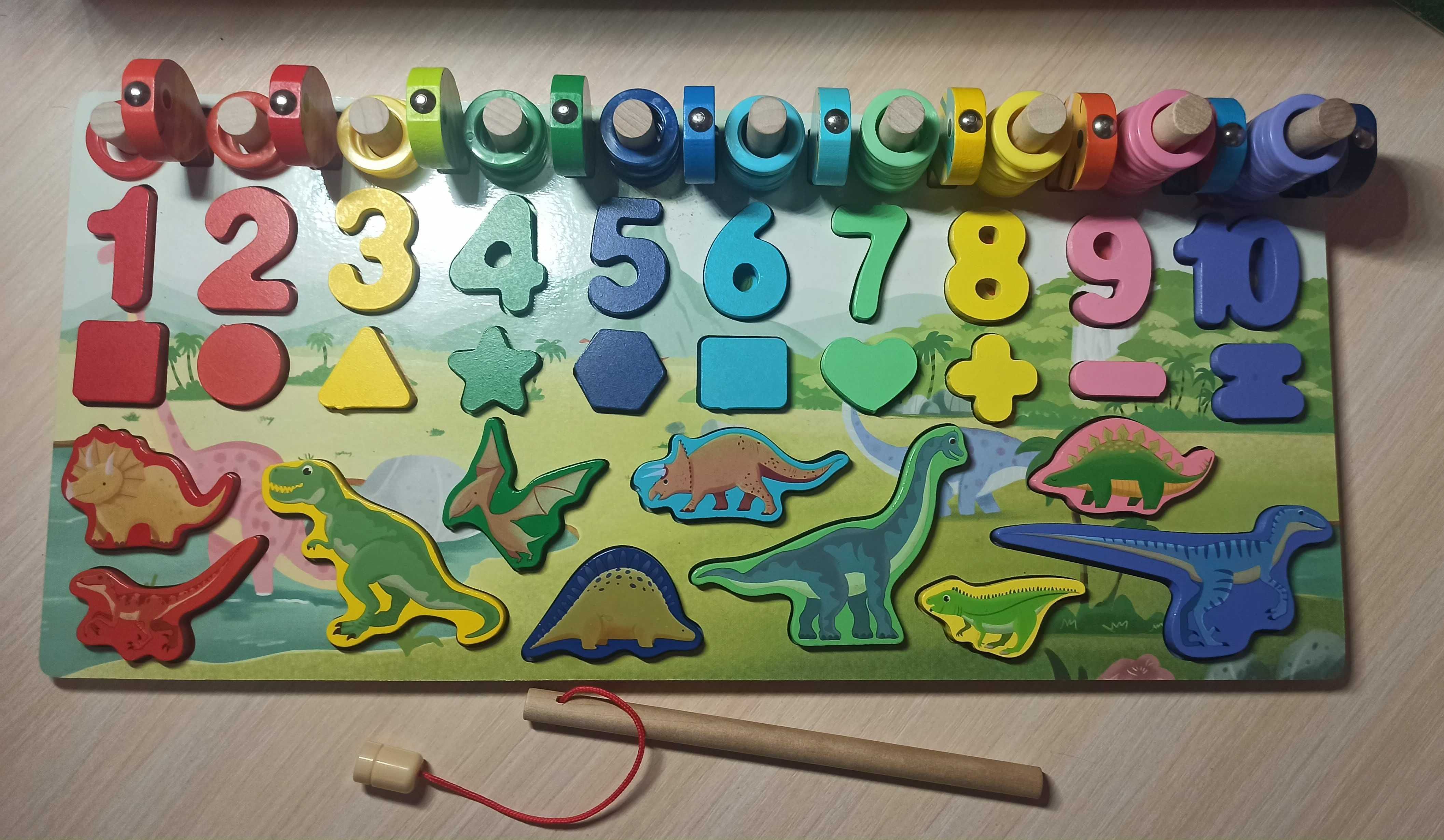 Розвиваюча гра сортер для малюків (динозавр; рибалка)