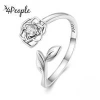 Pierścionek srebrny 925 kot kwiat róża 3D na prezent