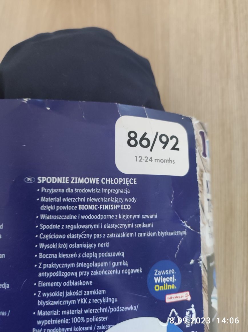 Spodnie zimowe dla chłopca r 86/92