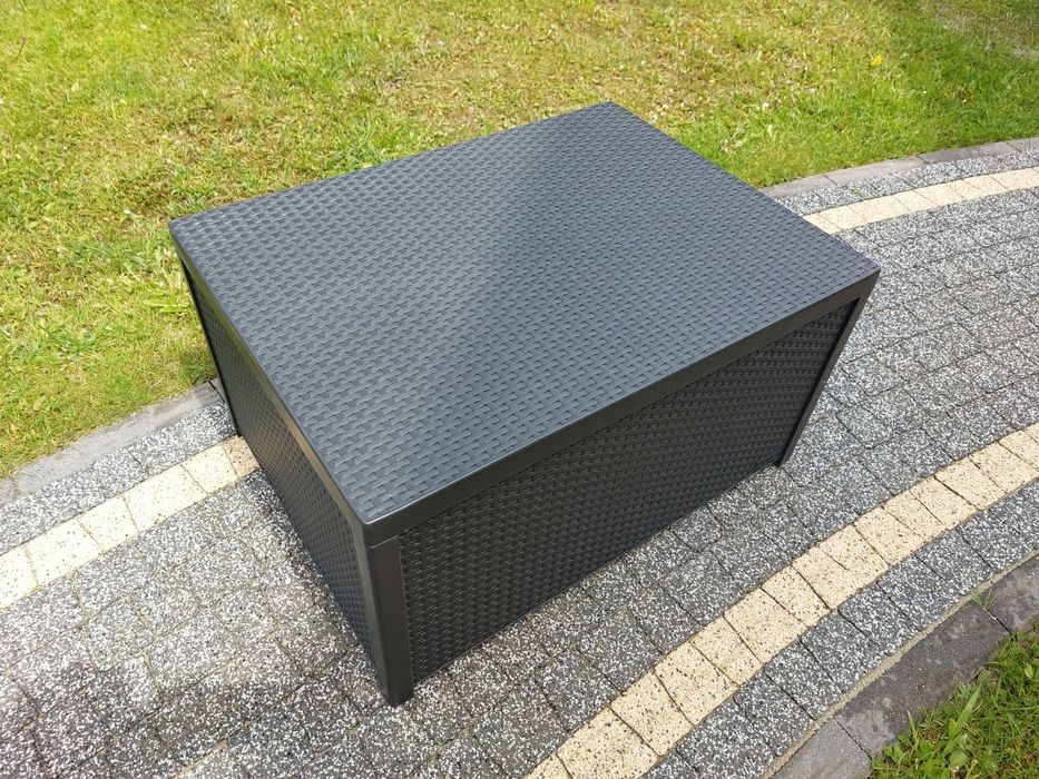 Stolik ogrodowy ze schowkiem ARICA 79x59x42 cm - grafit
