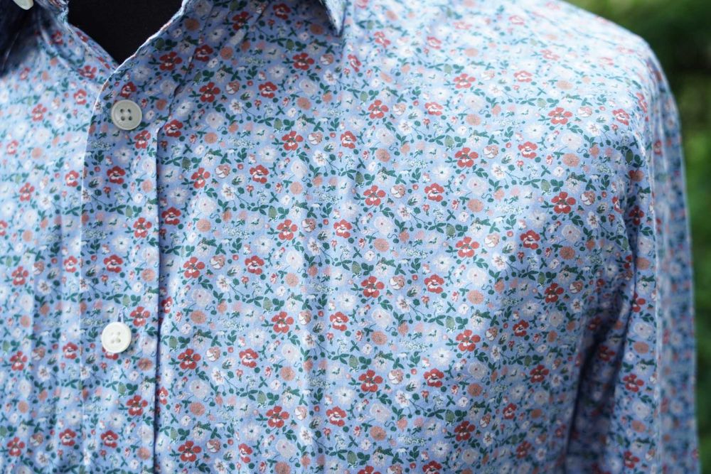 Hackett London męska bawełniana koszula w kwiaty M Slim