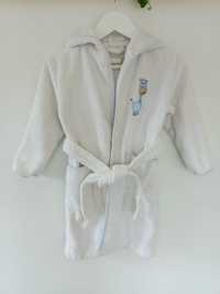 Zara HOME szlafrok płaszcz kąpielowy plażowy 98 104 frotte bawełna