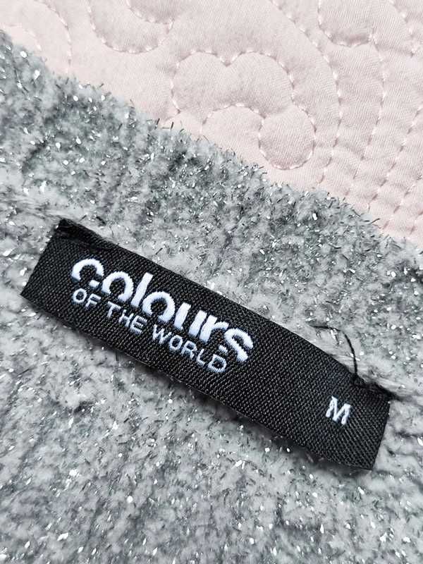 Sweter M 38 Colours of the world TAKKO błyszczący metaliczny szary