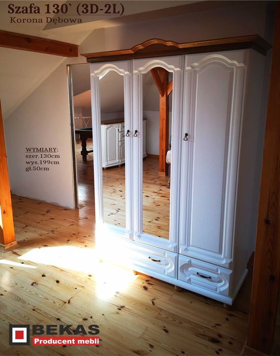 Prześliczna KOMODA 180` Biała ECRU Dąb Naturalny Bekas Producent