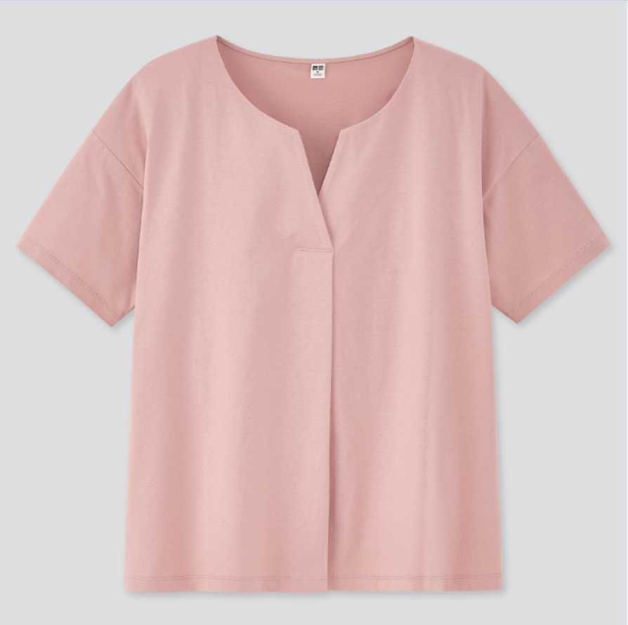 Uniqlo стильна футболка блузка натуральна тканина ПОГ 52
