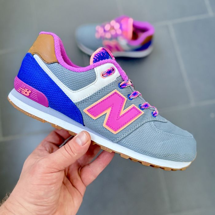 Жіночі кросівки New Balance 574 сіро-рожеві оригінал EU37 (9.5/10)