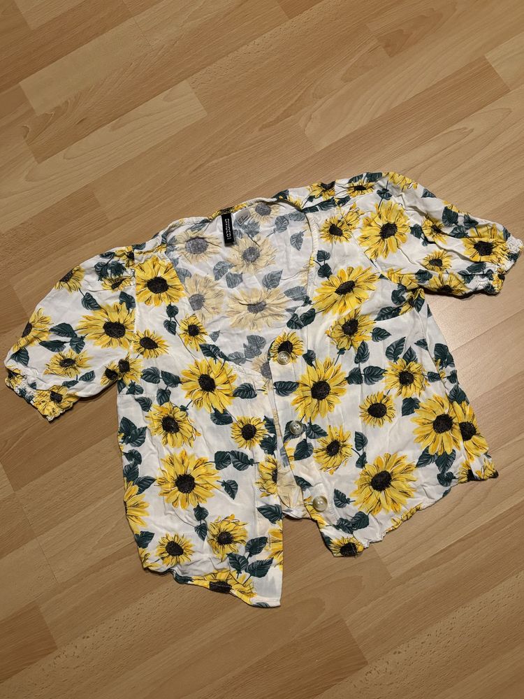 crop top koszula kwiatowa