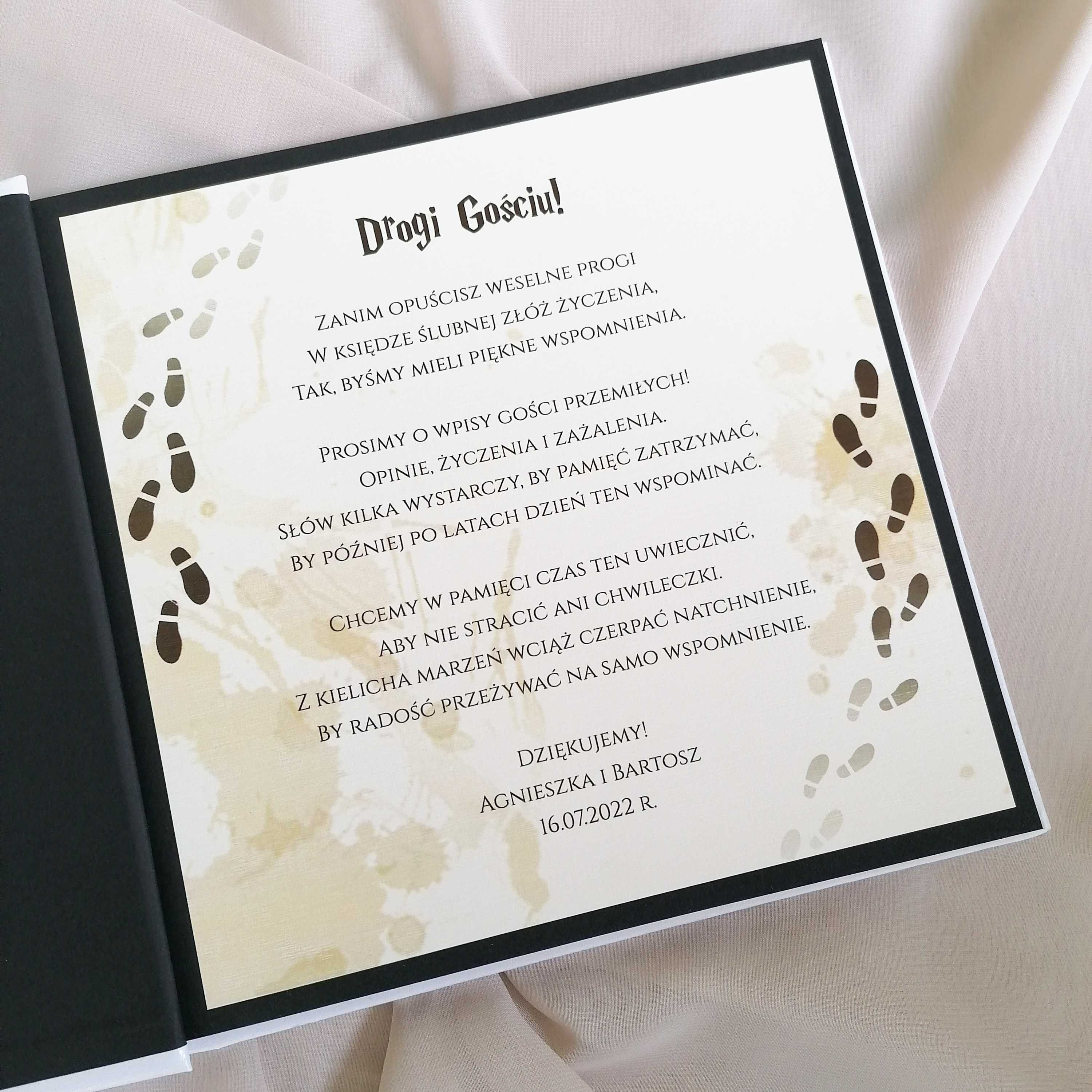 Piękna księga gości na wesele w stylu Harrego Pottera