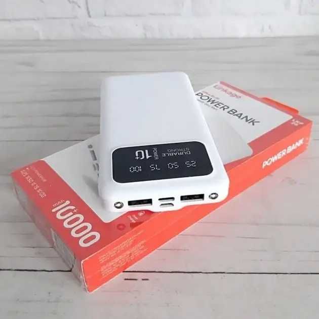 Повербанк LINKAGE LKP-26 10000MAH, на 2 USB виходи, POWERBANK білий