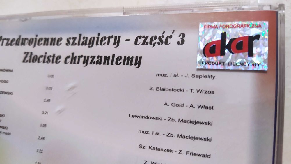 Przedwojenne szlagiery. Złociste chryzantemy cz 3 płyta CD