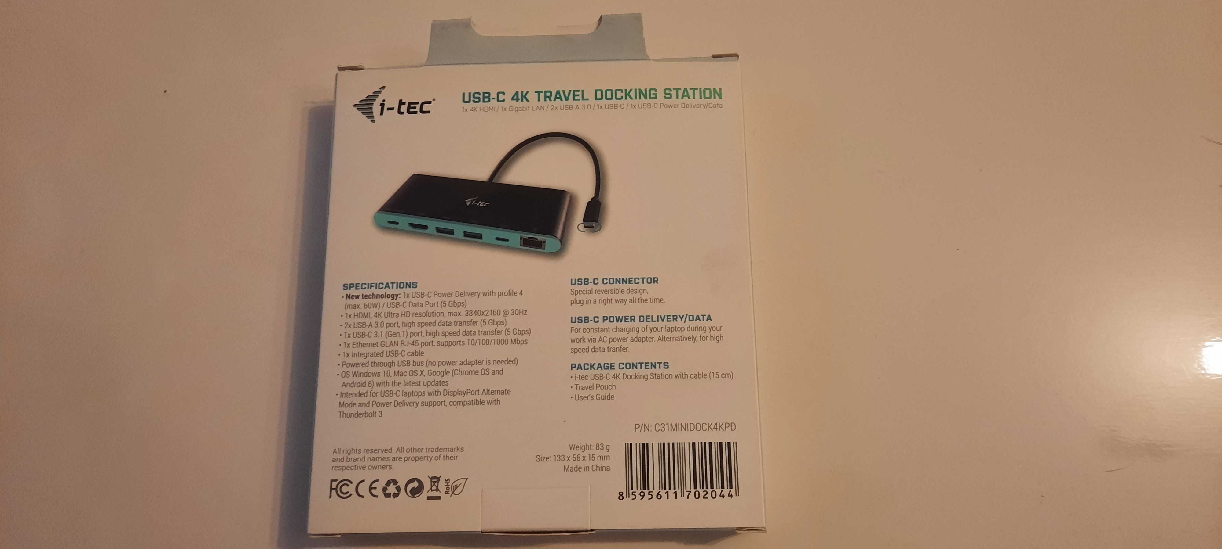Stacja Dokująca I-TEC USB-C 4K Travel (C31MINIDOCK4KPD)