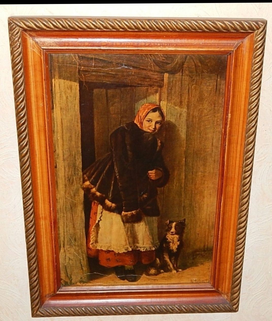 Репродукция картины Н.Е.Рачков У калитки 1871г