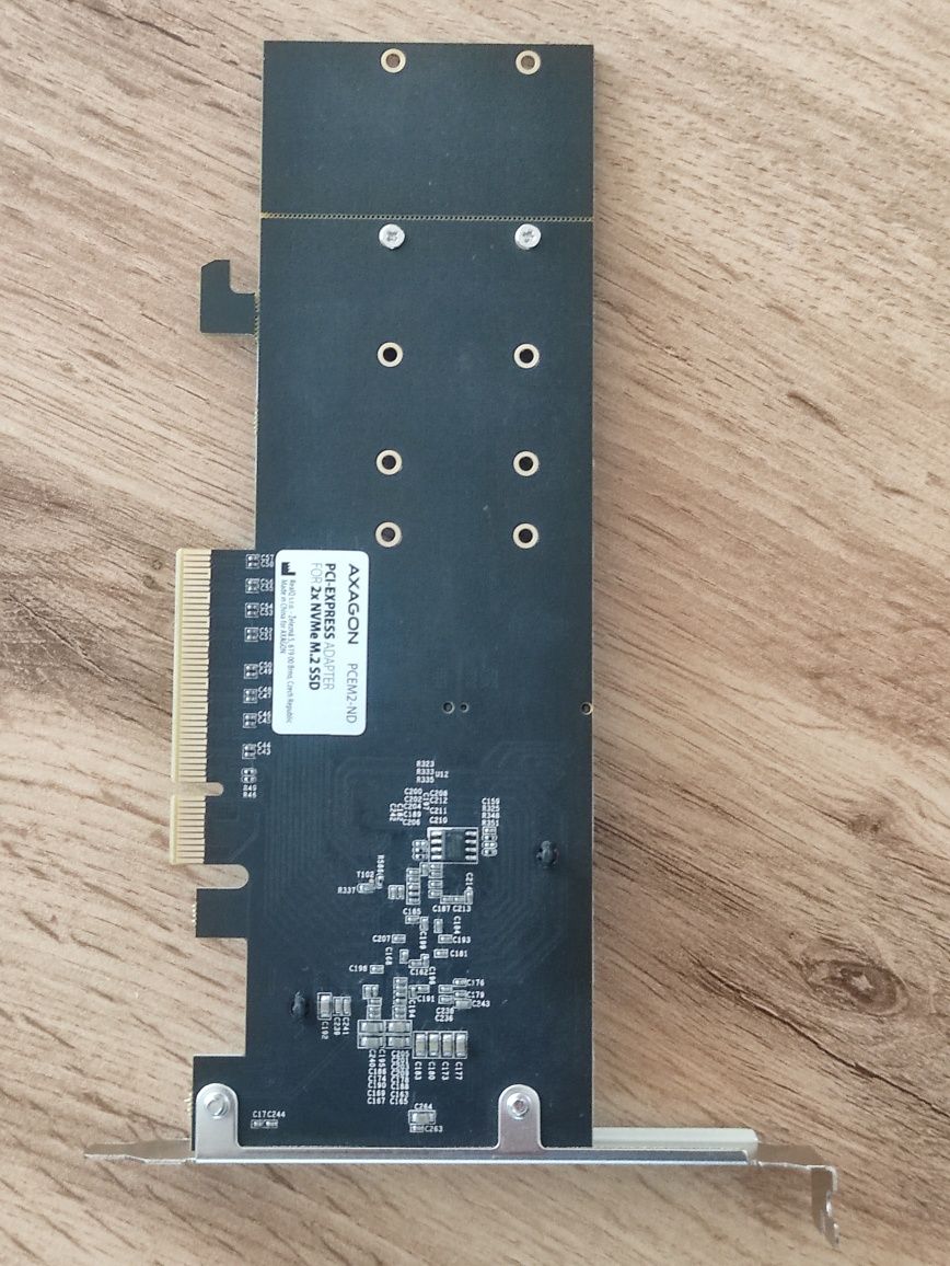 Dwa adaptery AXAGON PCEM2-ND PCIe 2x NVMe M.2