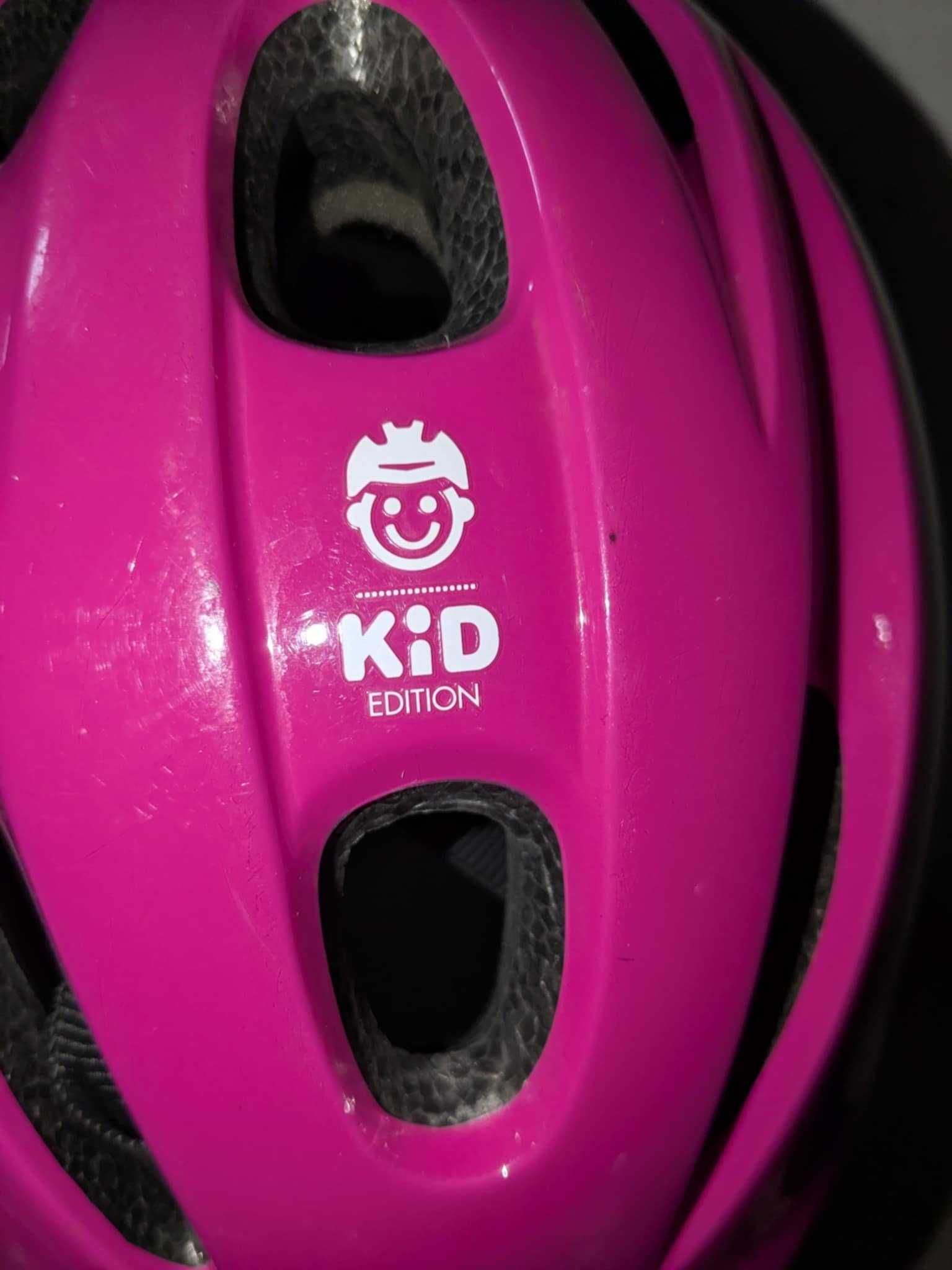 Kask rowerowy dziecięcy B’Twin VOXO 47–53 cm, różowy