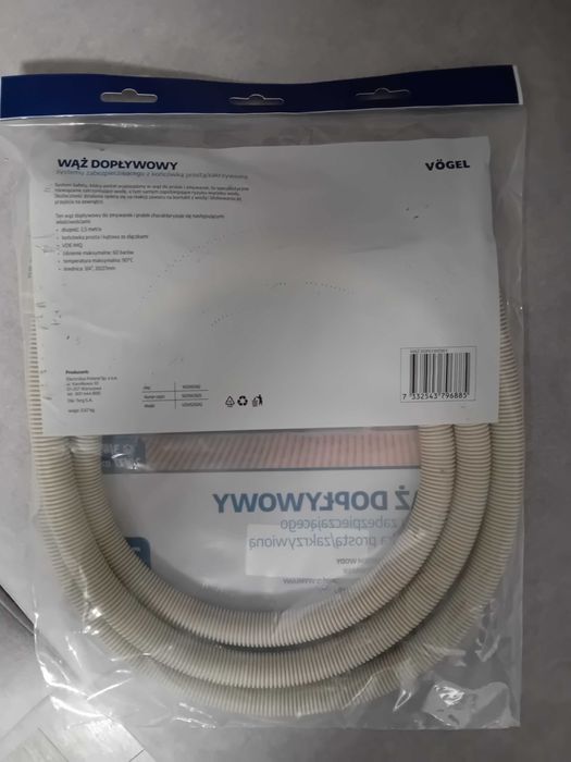 Wąż dopływowy do pralki/zmywaki z ochroną przed wyciekiem wody