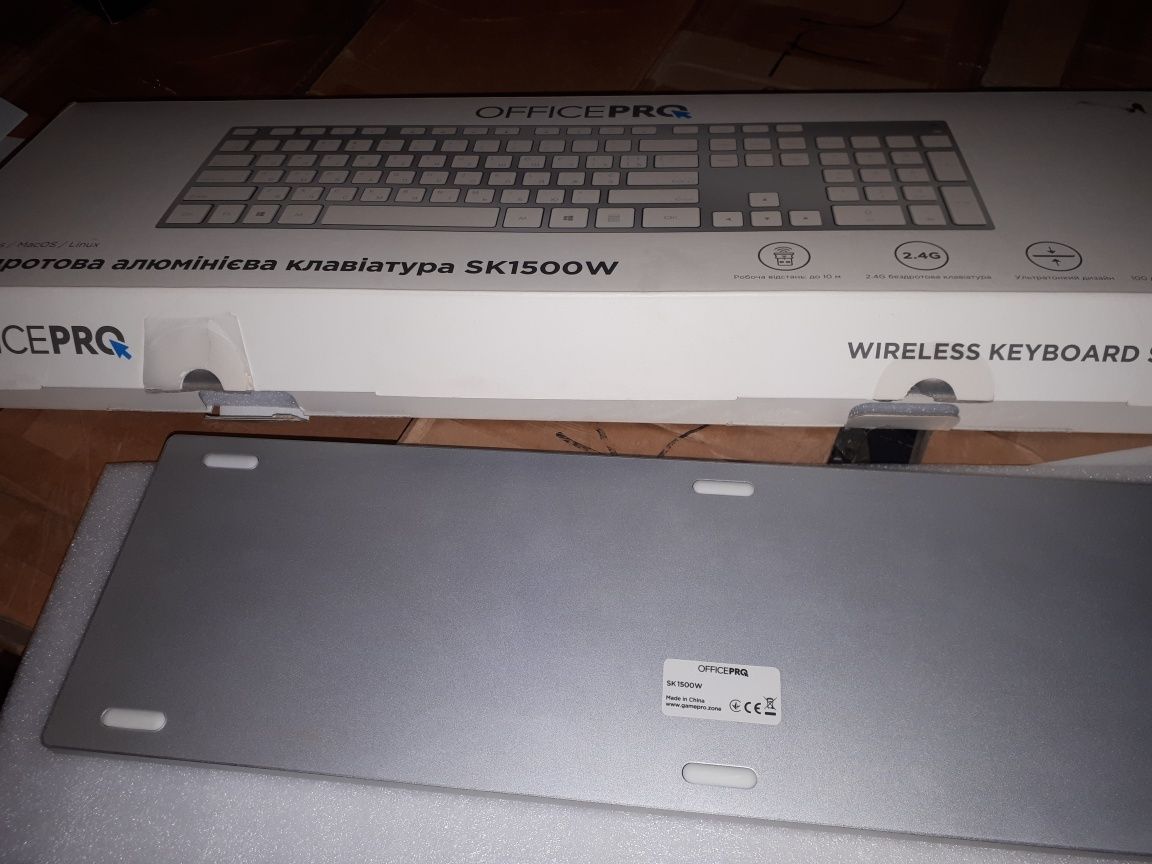 Беспроводная клавиатура для компьютера OfficePro SK1500 белая SK1500W