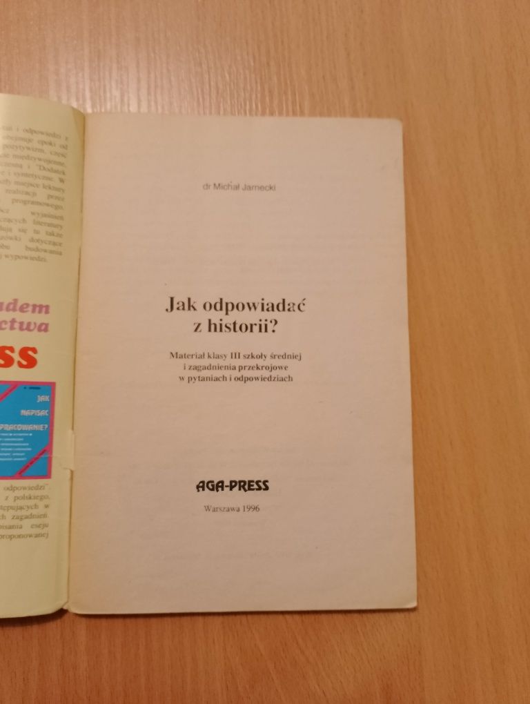 Jak odpowiadać z historii? opracowanie