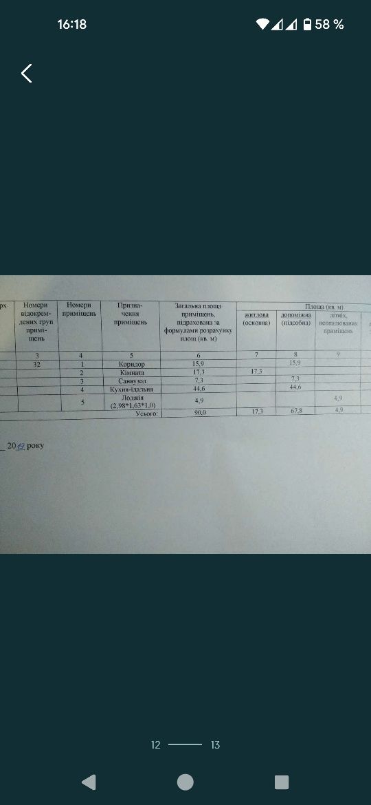 2х-комн квартиру без ремонта 90 м2, 6 эт, состояние "после строителей"