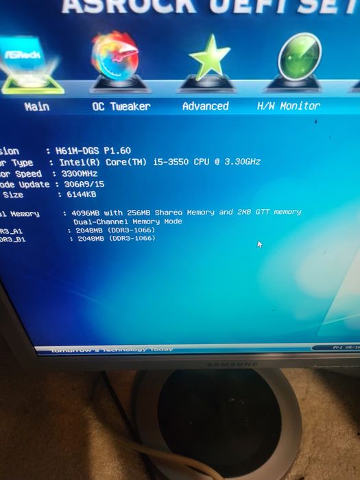 Asrock H61M DGS +і5 З550+ 4GB RAM + radiator