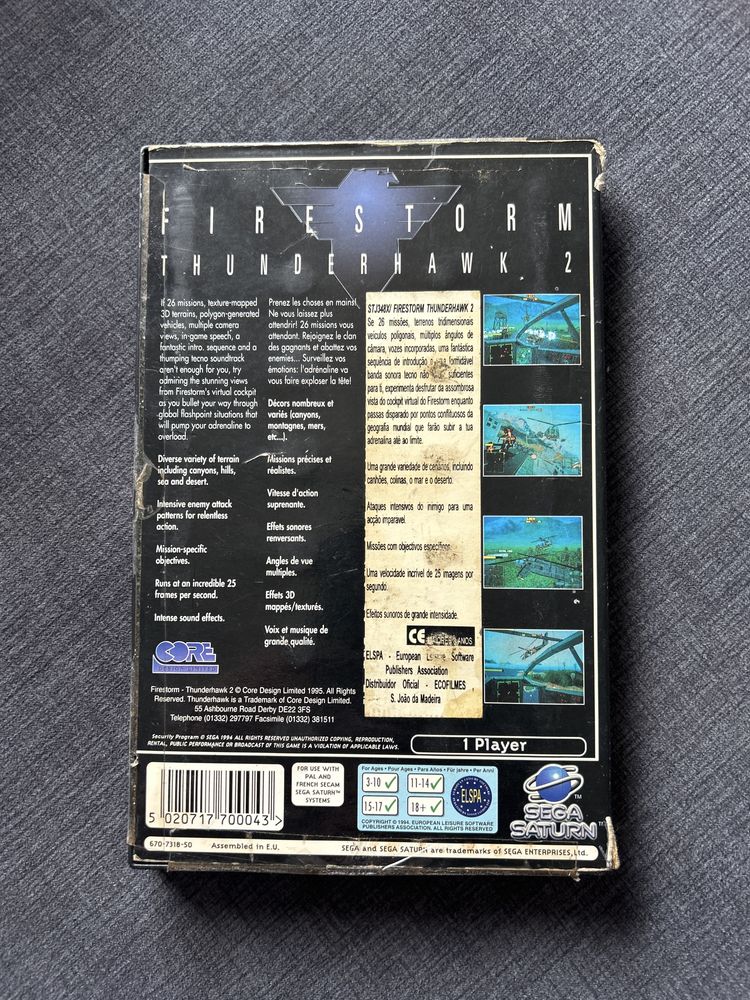 Jogo Sega Saturn FireStorm ThunderHawk 2