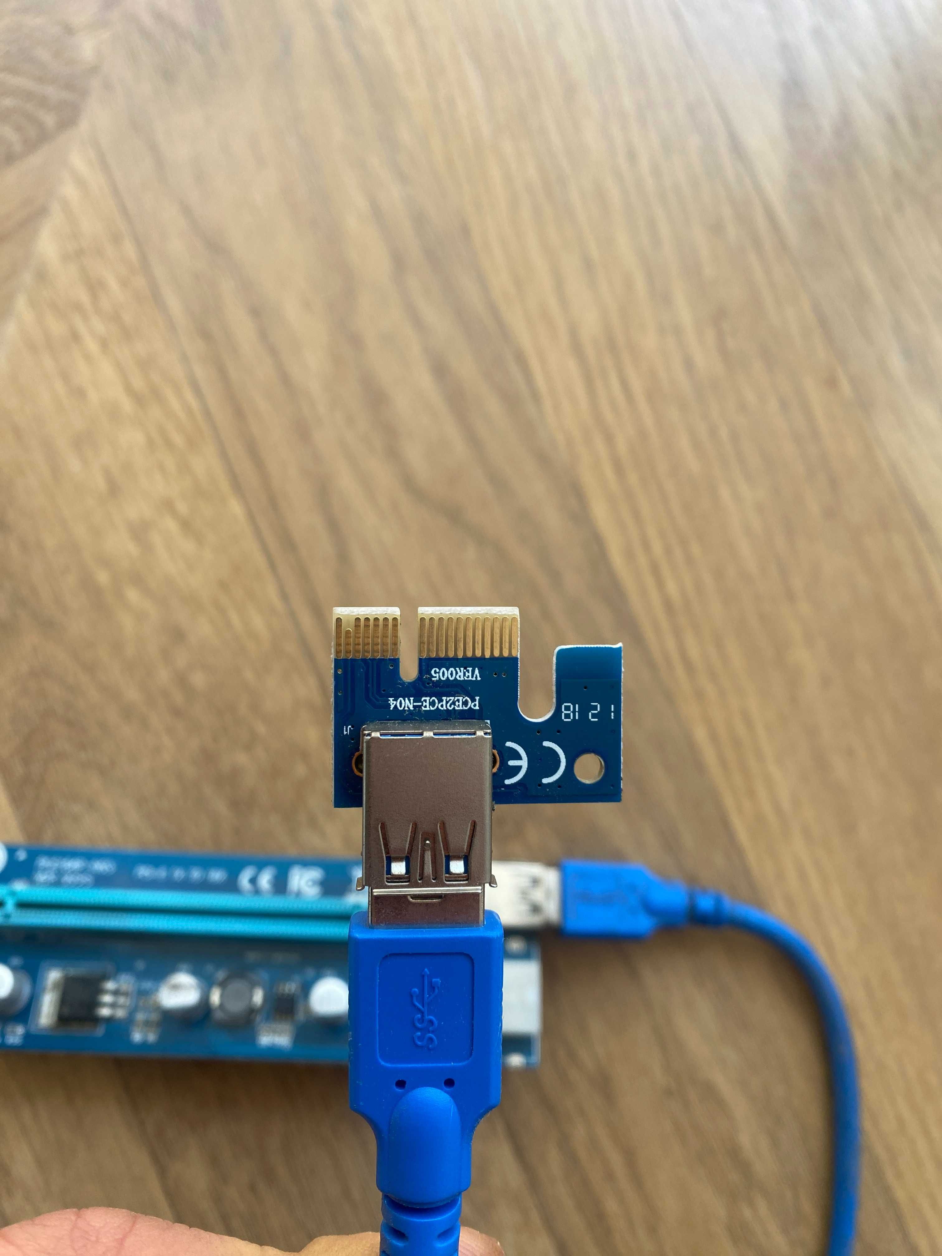 RISER PCIE PCI-E PCI 1x-16x karta rozszerzająca USB 3.0 SATA