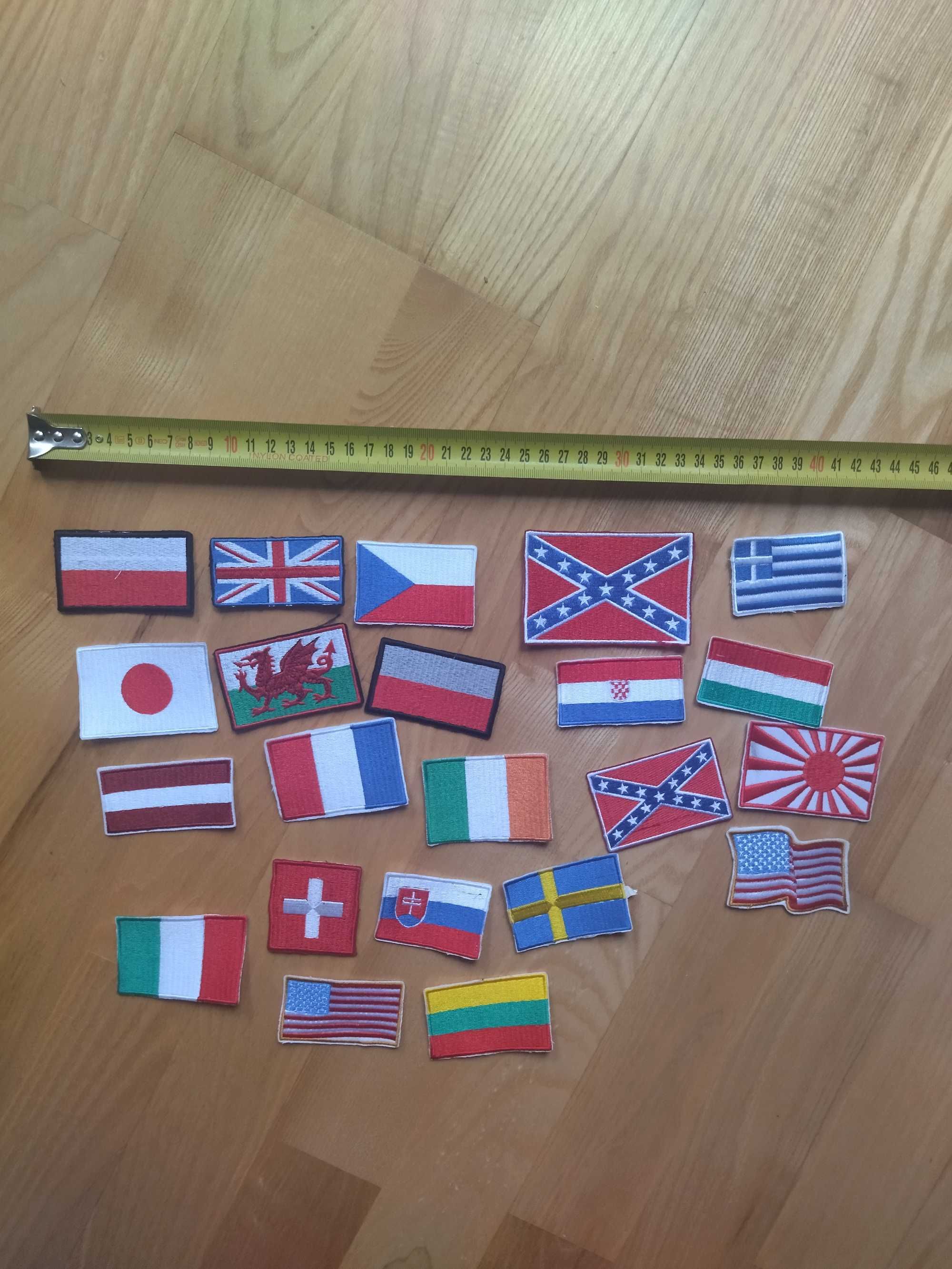 Naszywki haftowane flagi 2.5zł szt. Włochy Polska Japonia i inne