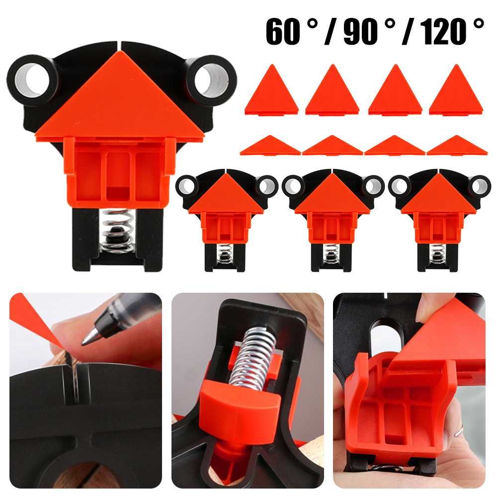 Grampos de canto para carpintaria 4 unidades 60°/90°/120° Graus