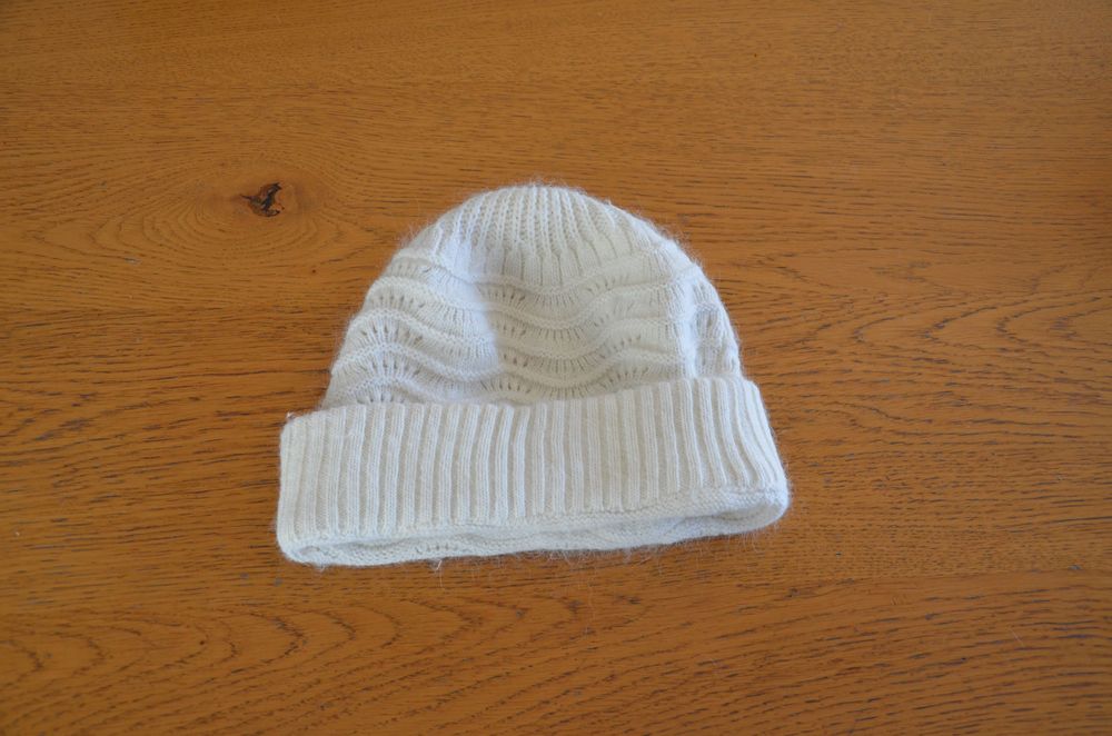 Lindex kremowa czapka angora one size