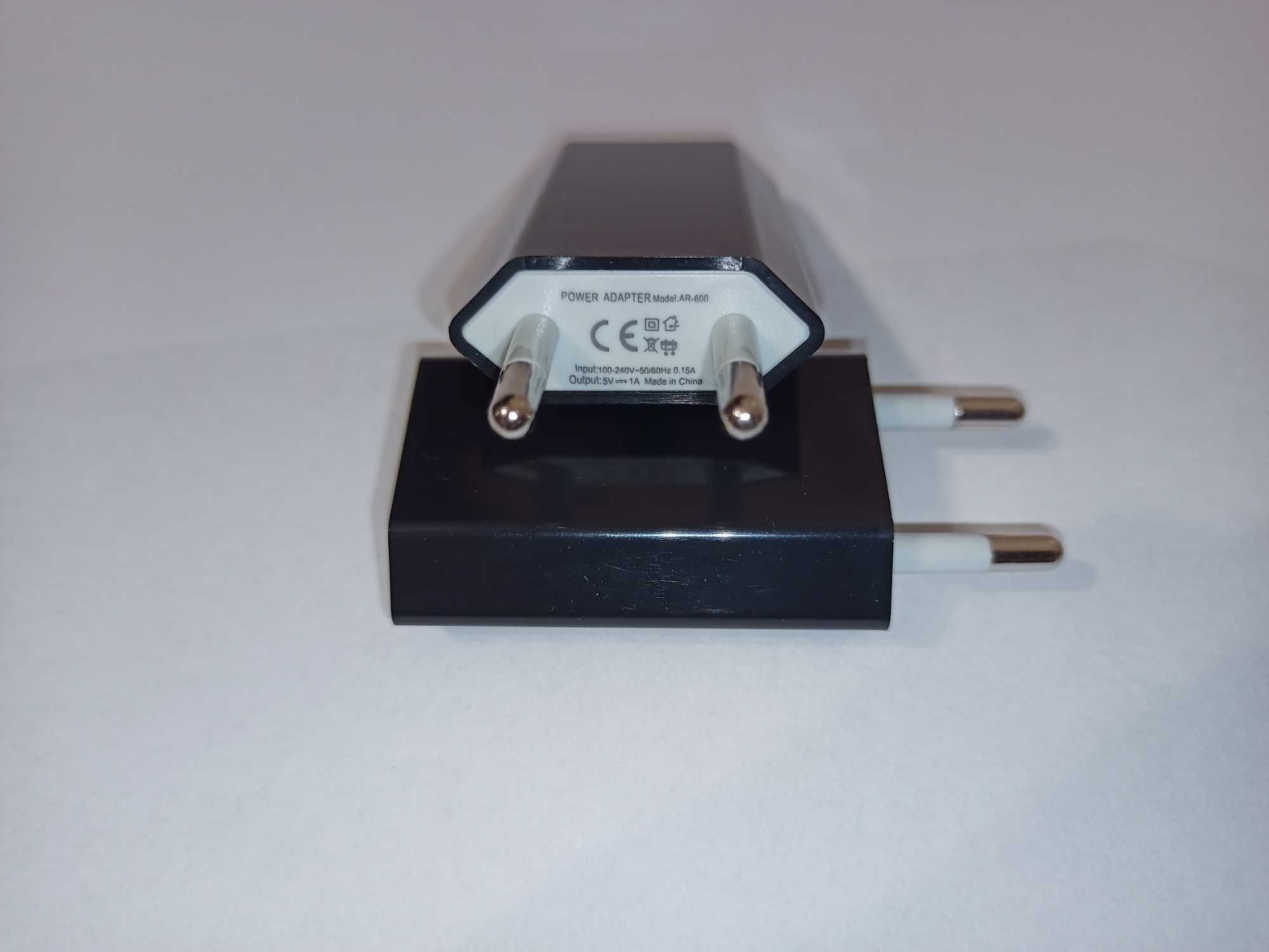 Зарядний блок USB компактний, 5 Вт (DC5V=1A), чорний