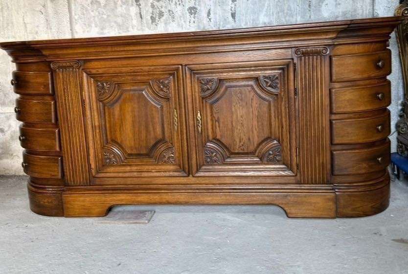 Piękna duża komoda w całości dębowa