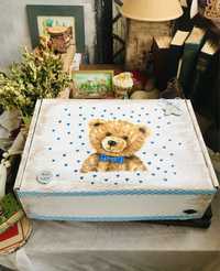 Подарочная праздничная коробка «Медвежонок» 34*24*10 см, хендмейд