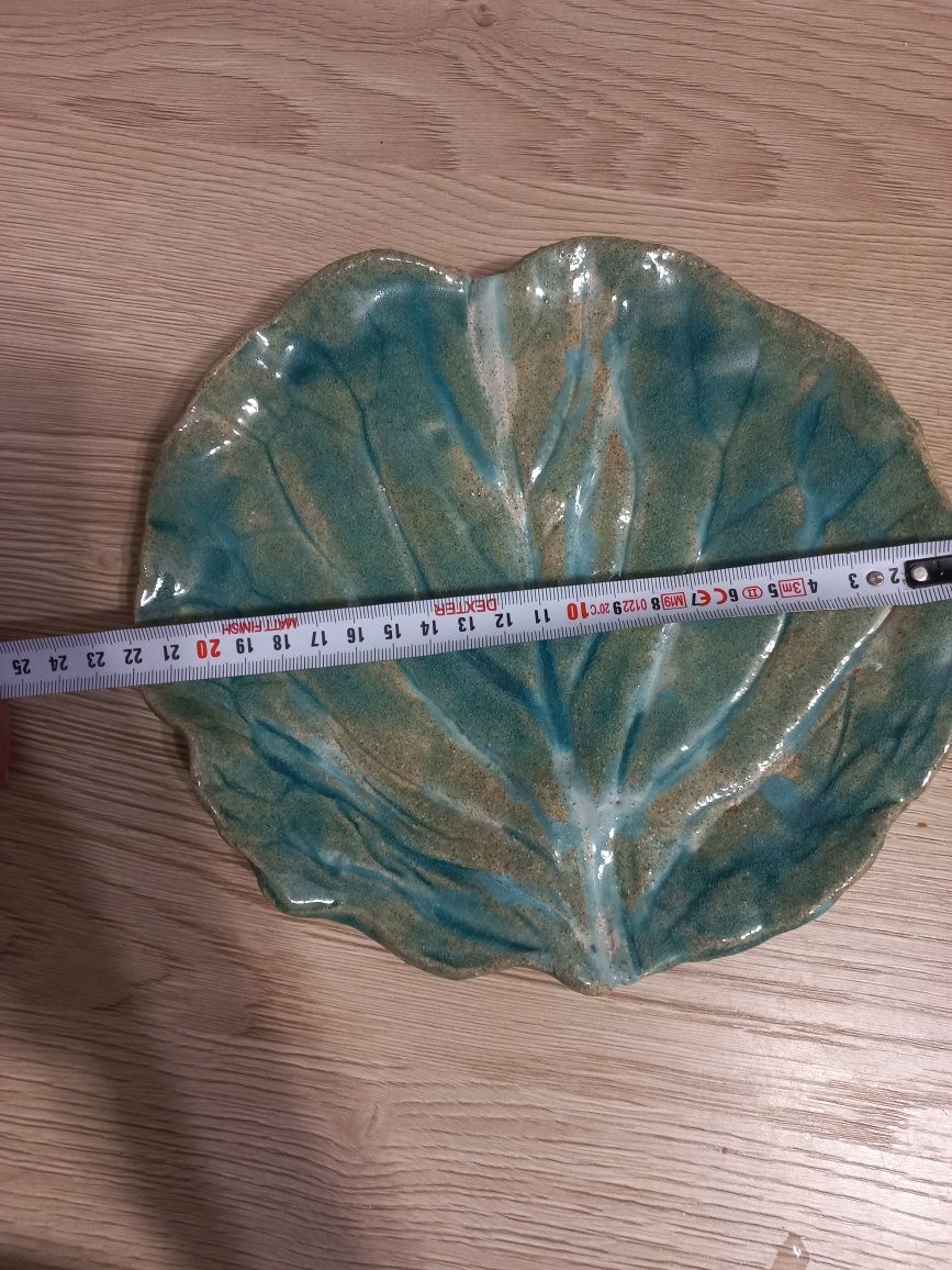 Liść kapusty talerz patera ceramika użytkowa ręczna praca