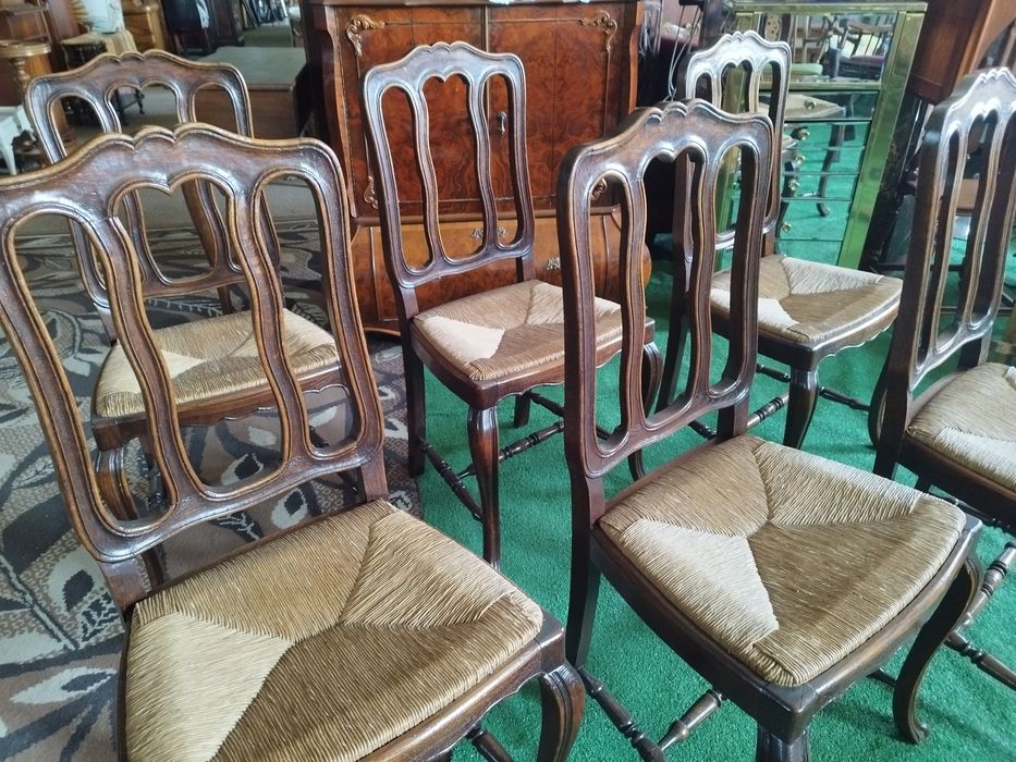 krzesła salonowe drewniane Antyk Vintage 6 sztuk