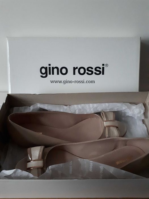 Gino Rossi buty 40 skóra nude beż baleriny lakierowane