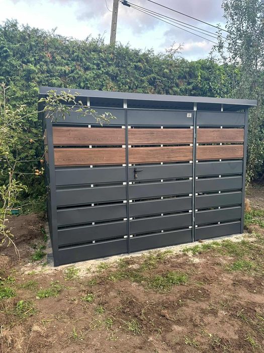 Wiata na śmieci. Pomieszczenie na śmieci. Wiatka śmietnikowa