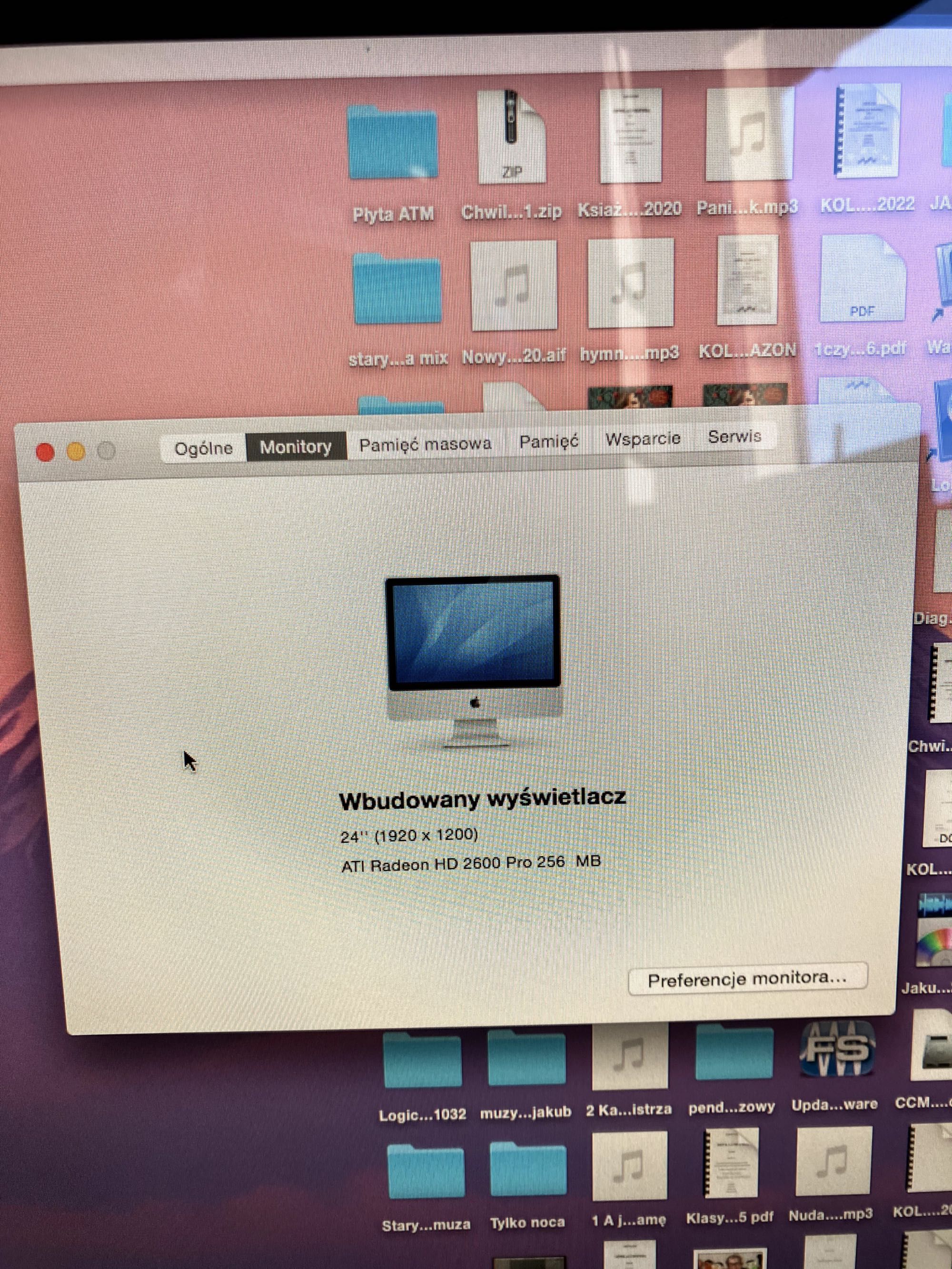 Apple iMac 24 2007 rok 2,4 GHZ Inter Cre Duo Pamięć 4 GB Dysk 1  TB