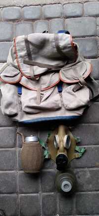 Menażka wojskowa maska przeciwgazowa plus plecak KOMPLET