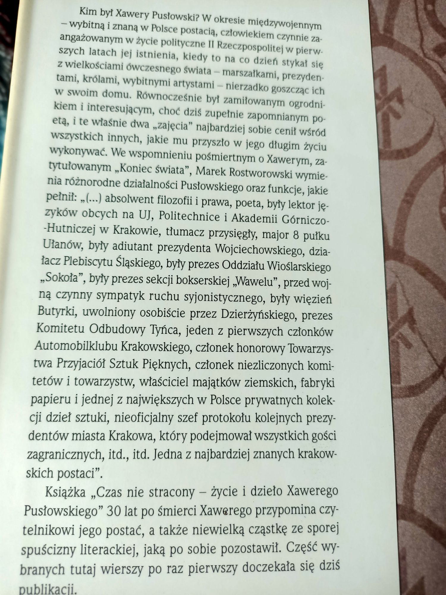Czas nie stracony Życie i dzieło Xawerego Pusłowskiego Rostworowska