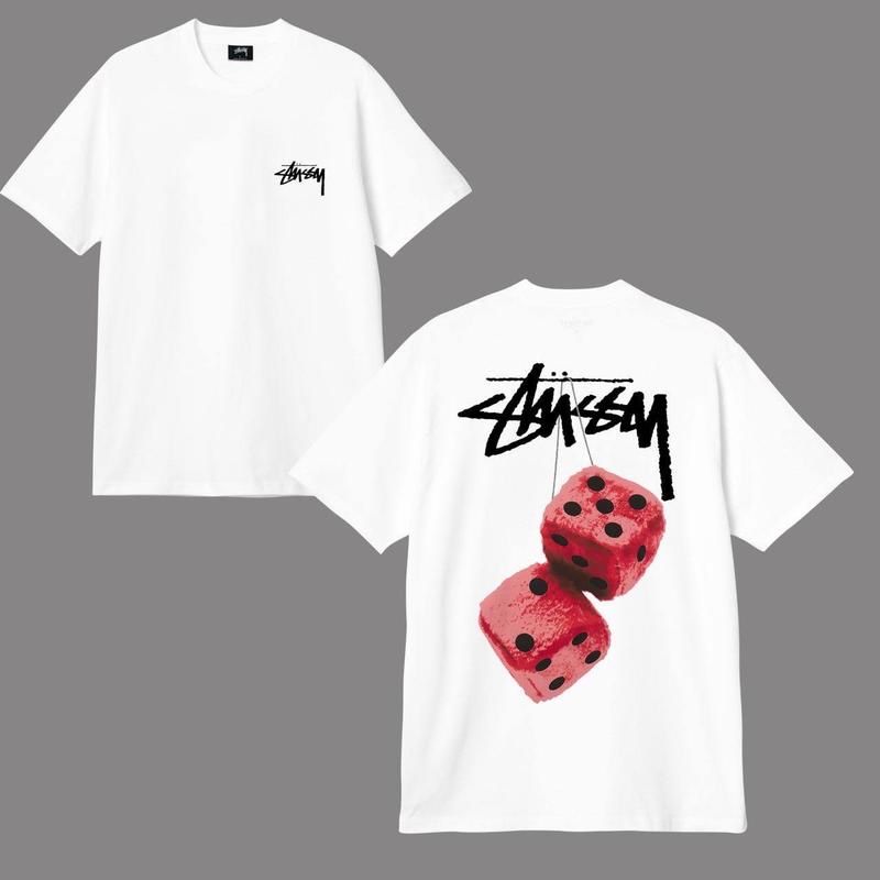 Мужская футболка Stussy Fuzzy Dice унисекс кубиками стусси черная