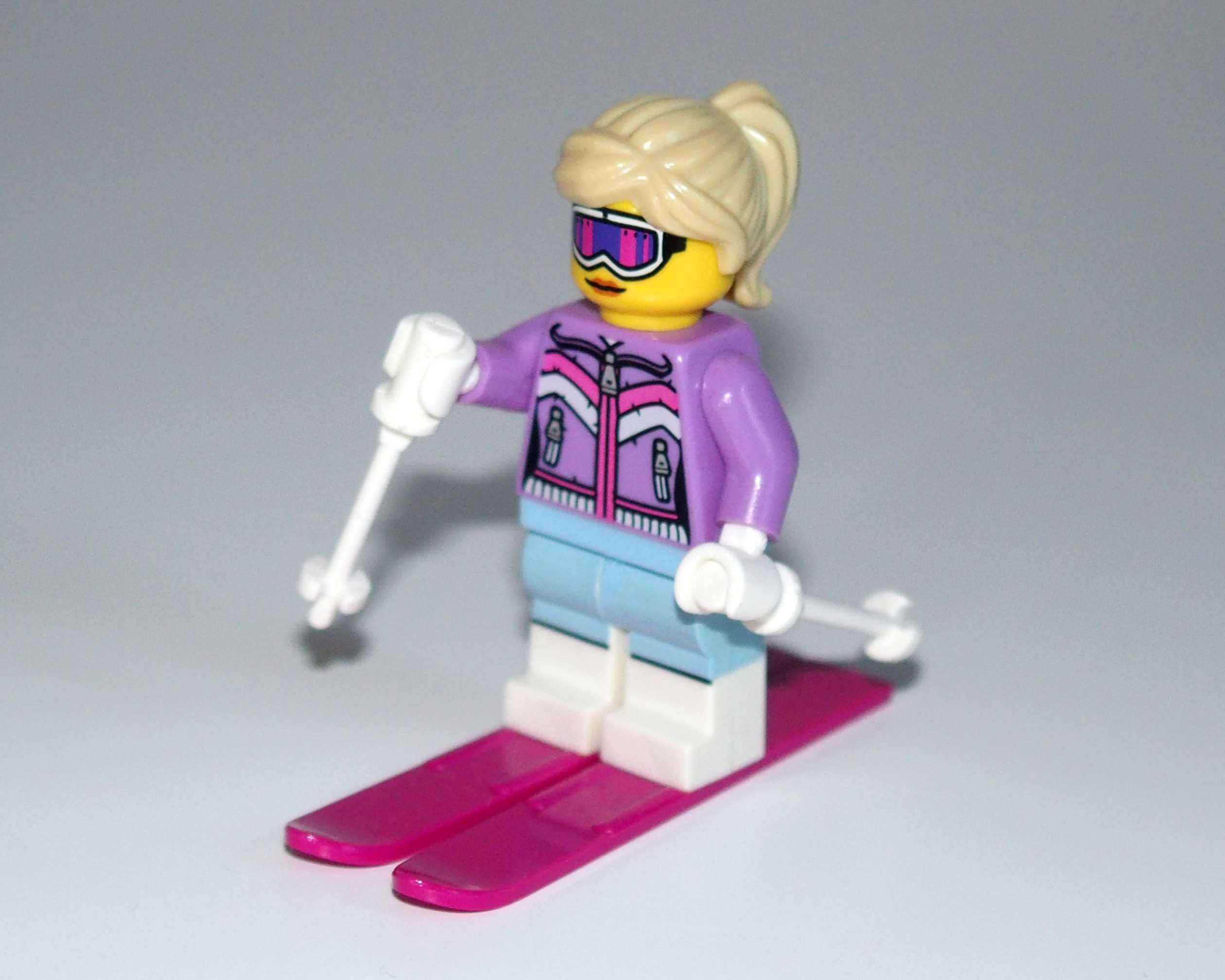 Minifigurka LEGO - Narciarka / Downhill skier - figurka seria 8