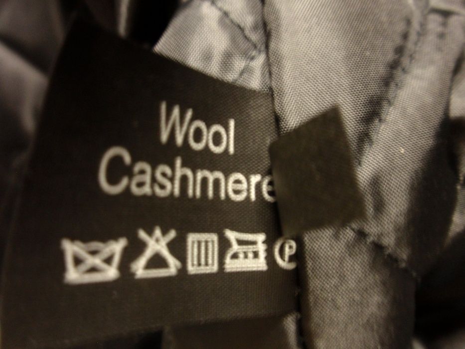 Płaszcz męski wełna kaszmir L/XL ocieplany czarny elegancki