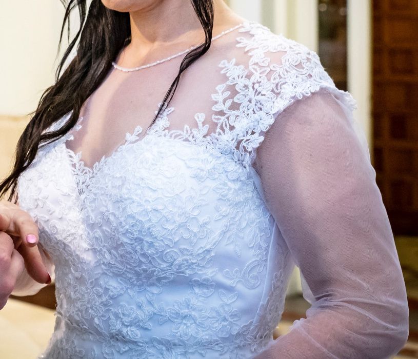 sukienka ślubna biała krótka koronka 38 M