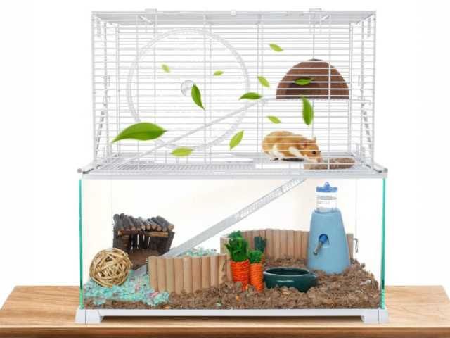 Terrarium NOWA szklana klatka piętrowa dla gryzoni 50x30x50cm