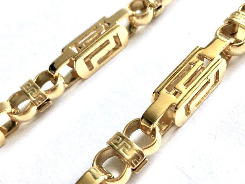 Złoty męski łańcuszek VERSACE 75cm•pozłacany wybita próba 0,750
