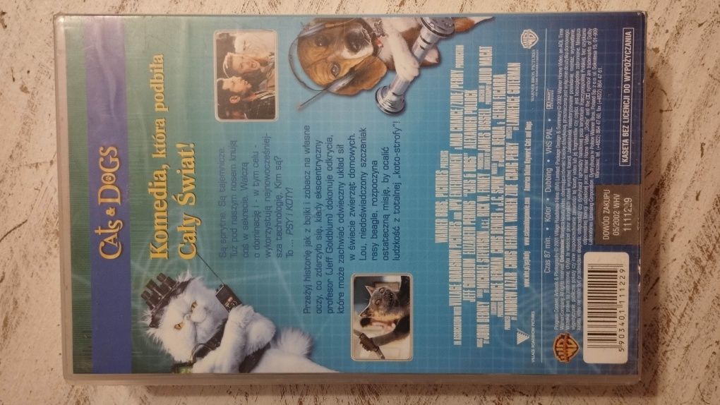 Psy i koty kaseta VHS