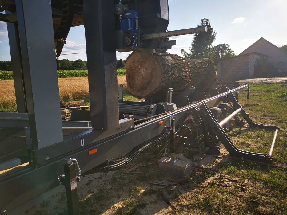 Przecieranie drewna, drzewa, tartak mobilny, tartak objazdowy