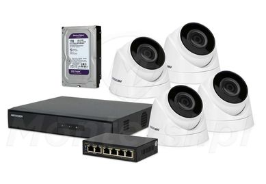 Zestaw monitoringu IP HIKVISION z kopułowymi kamerami 2 Mpx