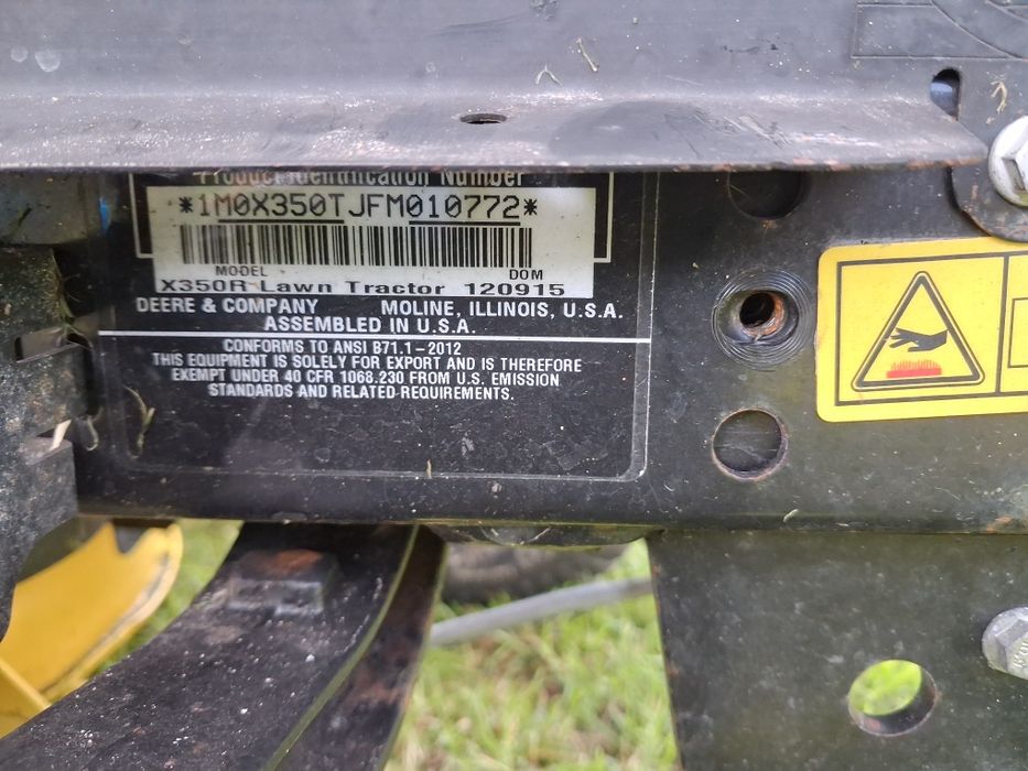 Traktorek kosiarka John Deere x350r