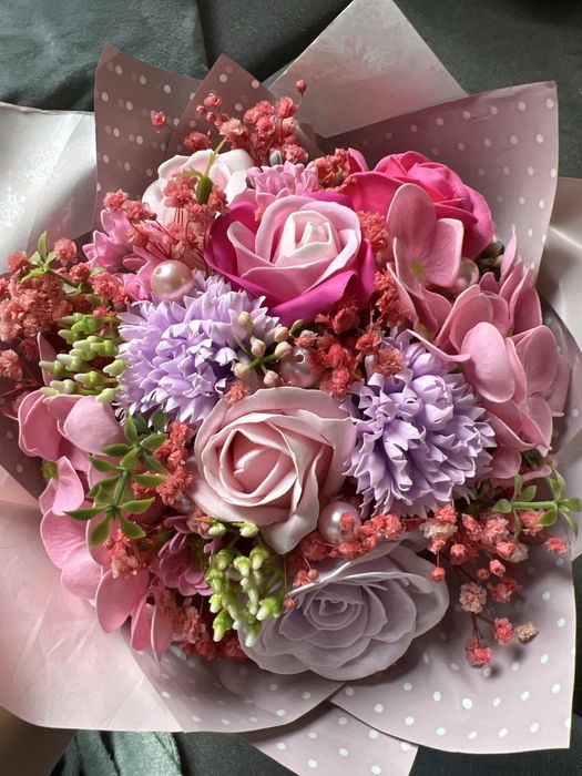 Bukiet z kwiatów mydlanych, kwiaty mydlane