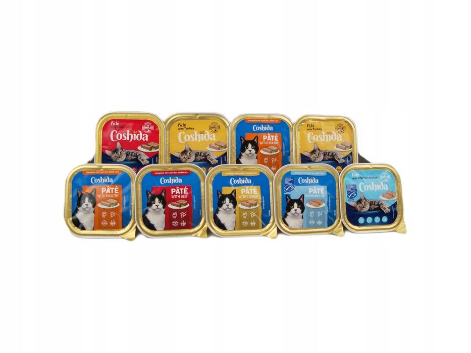 Pakiet 96 Szt Pasztety Coshida Dla Kota Mix Smaków  Super Jakość 9,6Kg